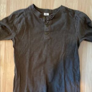 Kids Brown Henley Shirt